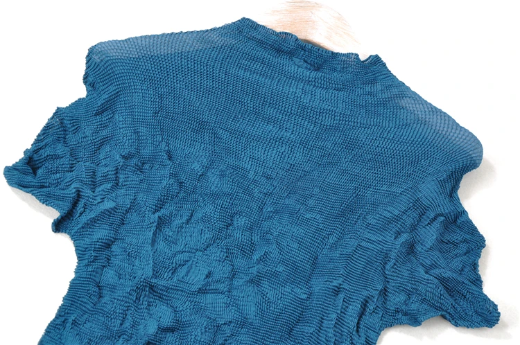 Changpleat летние новые женские футболки топы Miyak плиссированные модные со стоячим воротником Твердые с коротким рукавом большие эластичные женские футболки