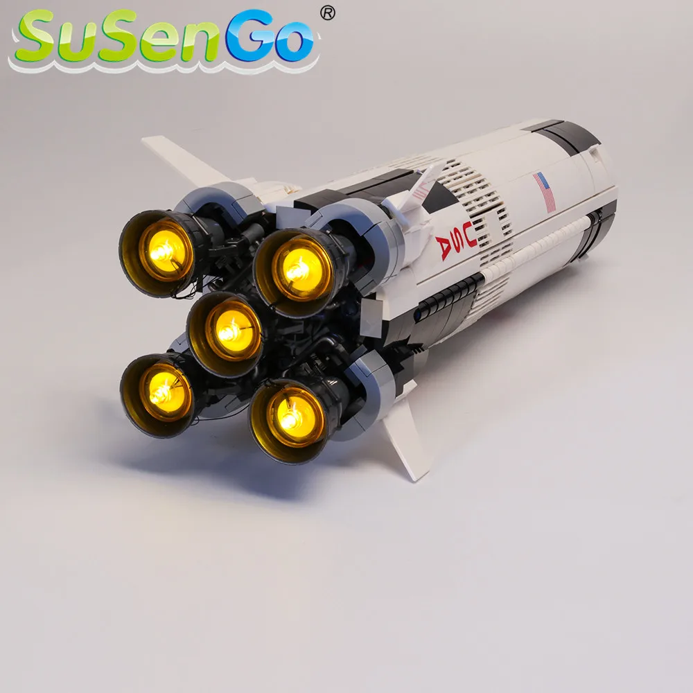 SuSenGo светодиодный светильник Набор для Apollo Saturn V launch строительные блоки светильник ing набор совместим с 21309
