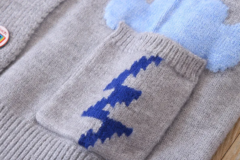 Everweekend сладкий дети девушки Радуга облака вязаный свитер кардиганы конфеты Серый