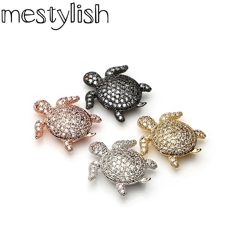 

Mestylish Micro Inlay cubic zirconia turtle connector turtle beads bracelet necklace manufacturing DIY accessories