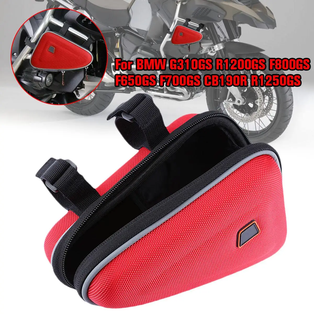 

Motorcycle Saddle Storage Bag Engine Guard Mount Case Pouch For BMW R1200GS F800GS F700GS