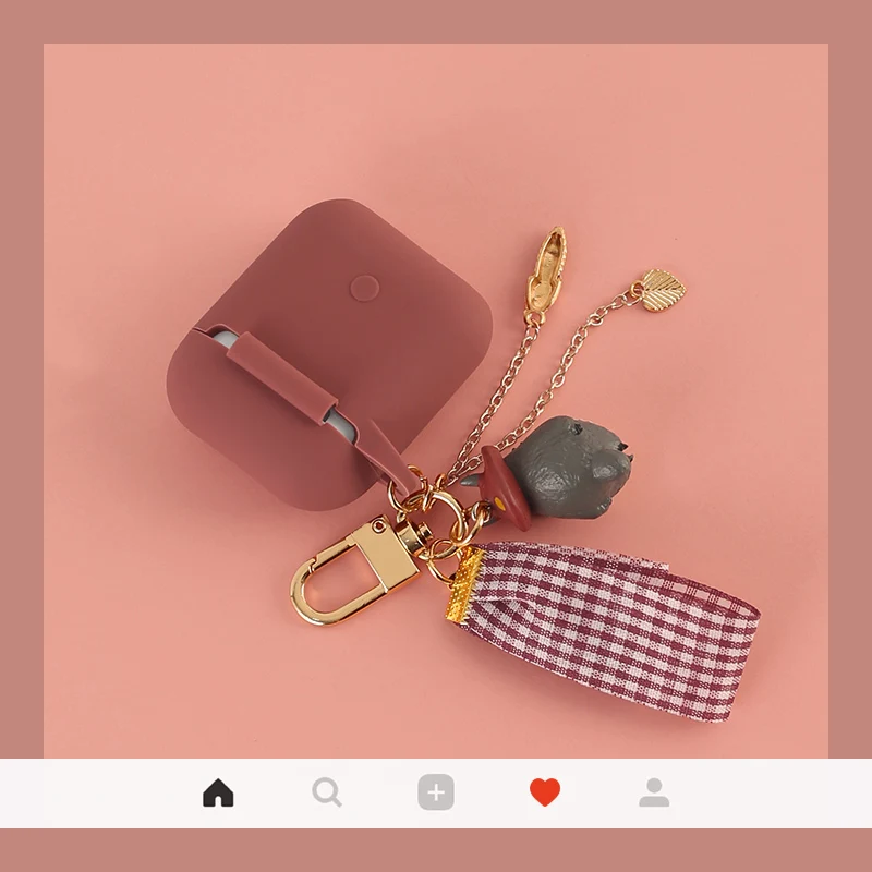 Милый Мультфильм защитный чехол для Airpods силиконовый Blutooth беспроводной для Apple Airpods зарядная коробка с брелоком