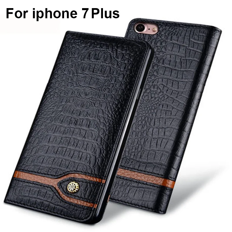 5 дюйма из натуральной кожи задняя крышка для iPhone 7 Plus coque САППУ флип чехол КРЫШКА