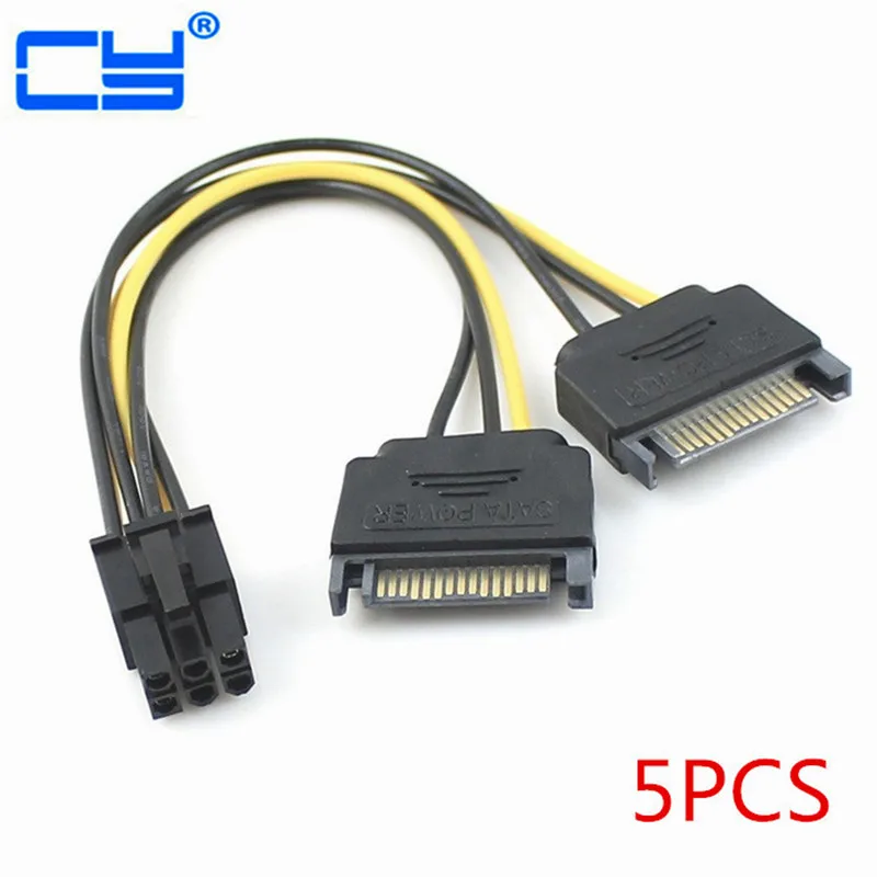 5 шт./лот двойная два SATA 15-контактный штекер M-PCI-e экспресс-карта 6-контактная