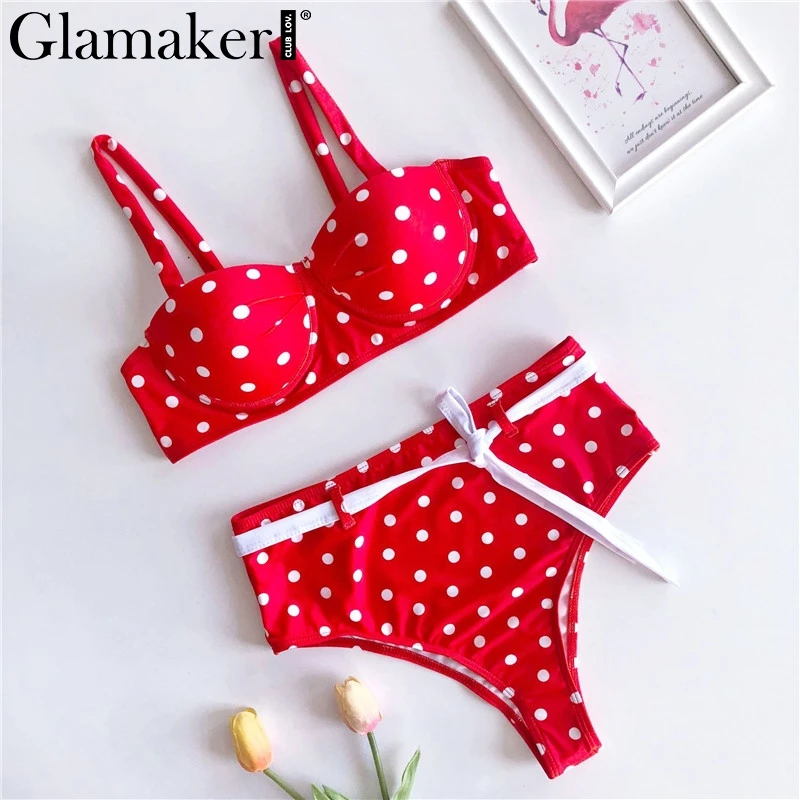 Glamaker сексуальное красное праздничное бикини микро боди купальник женский лето