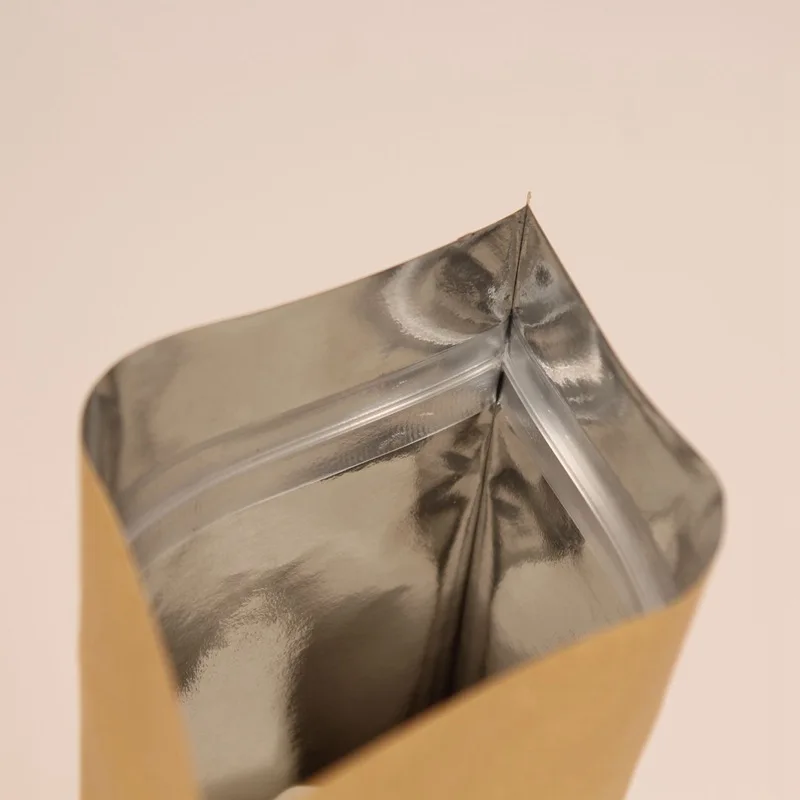 50 шт. подставка из крафт-бумаги с молнией ziplock мешок еды кофе подарочная упаковка