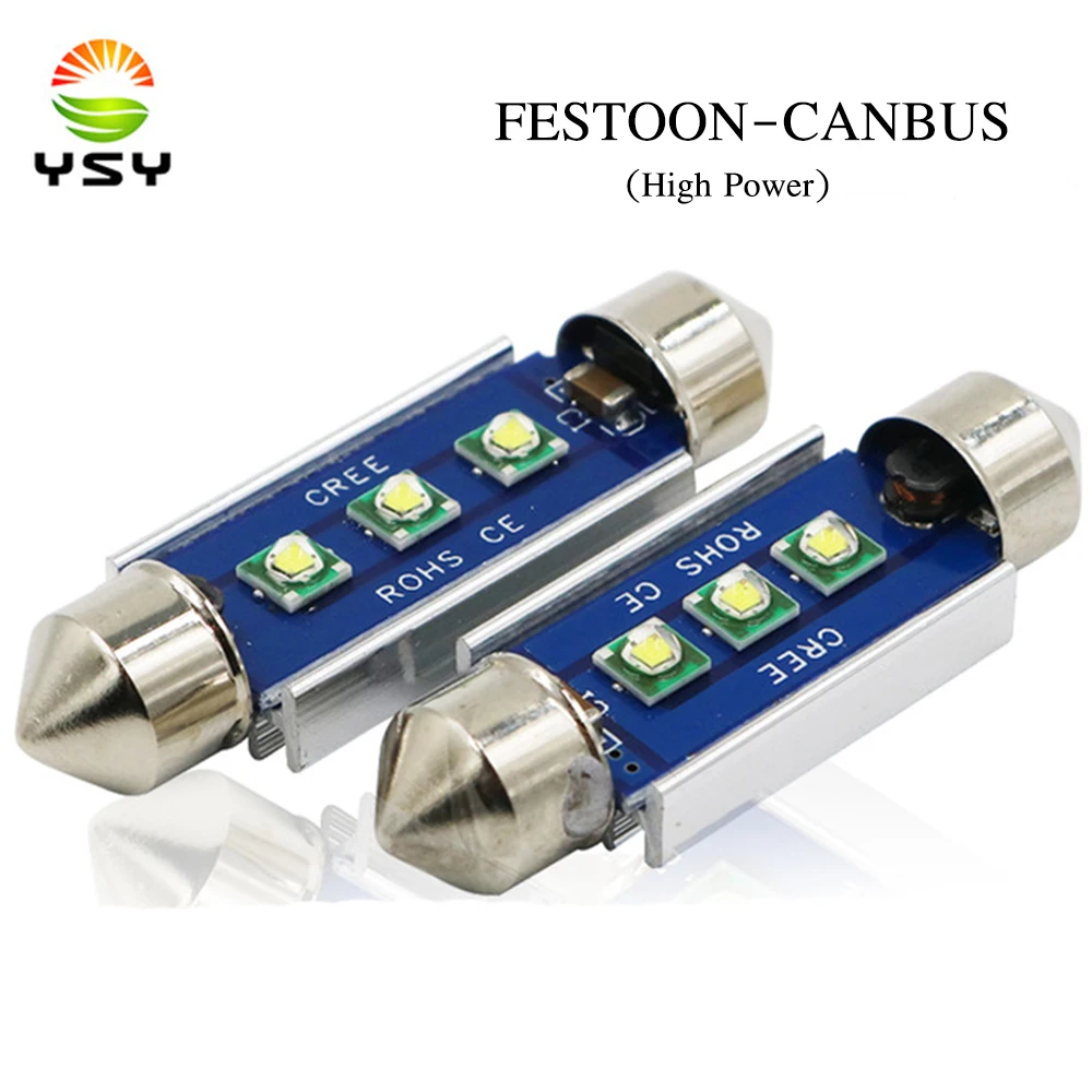Суперъяркая лампа YSY 100x 31/36/39/41 мм C5W C10W с чипом фонасветильник 2 3 SMD Canbus без ошибок