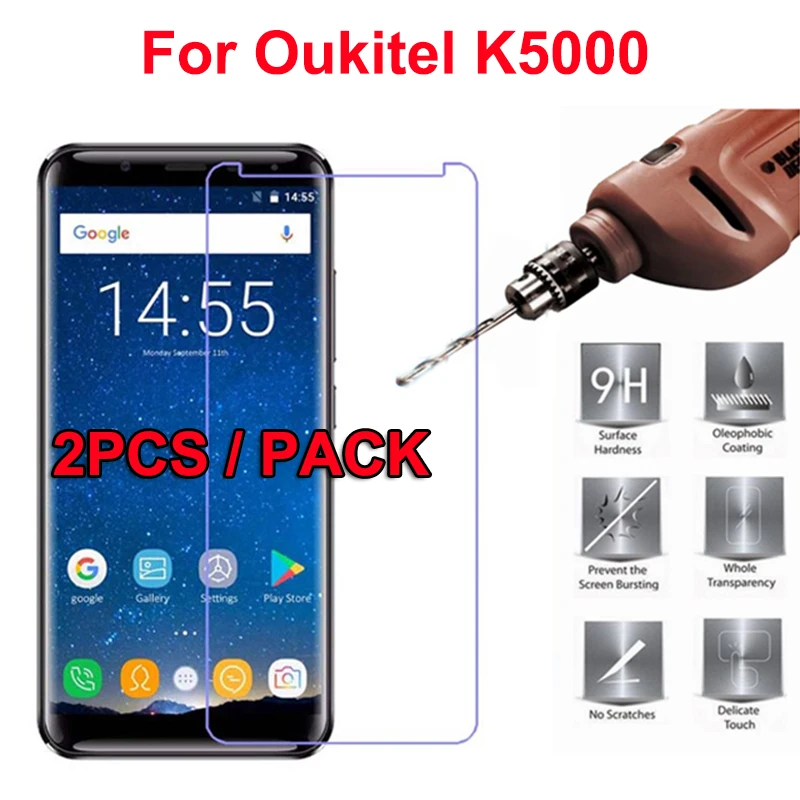 2 шт для Oukitel k5000 закаленное стекло 5 7 дюймов 9H 2.5D Защитная Пленка стеклянная
