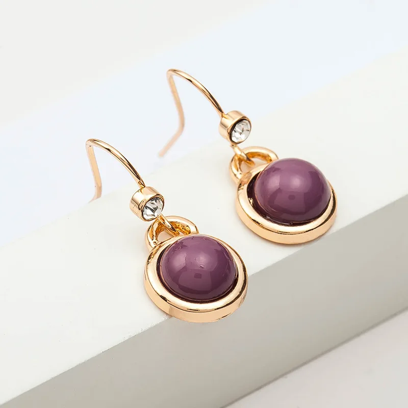 Золото Цвет с украшением в виде кристаллов свисающие серьги для женщин Стразы