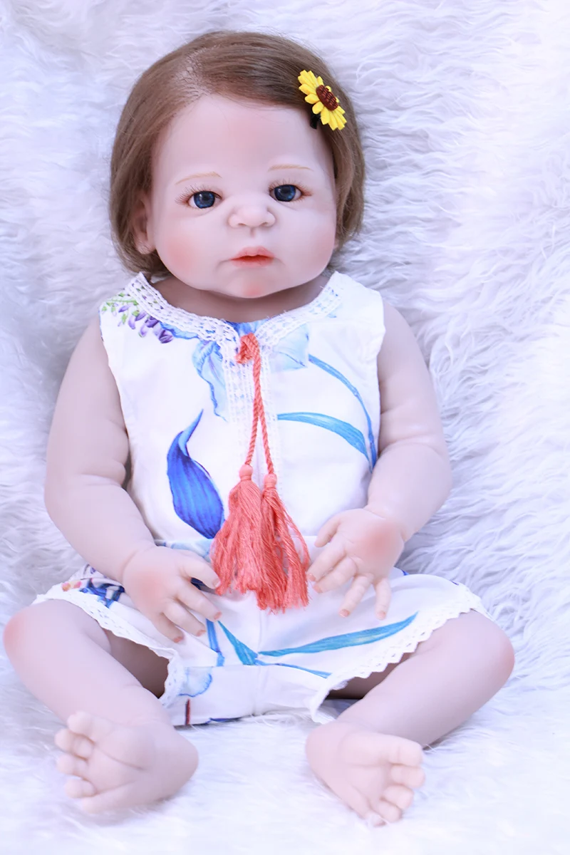

NPK bebes reborn dolls toys 23 "настоящий полный силикон reborn girl Куклы для новорожденных принцесс укорененные волосы bonecas reborn