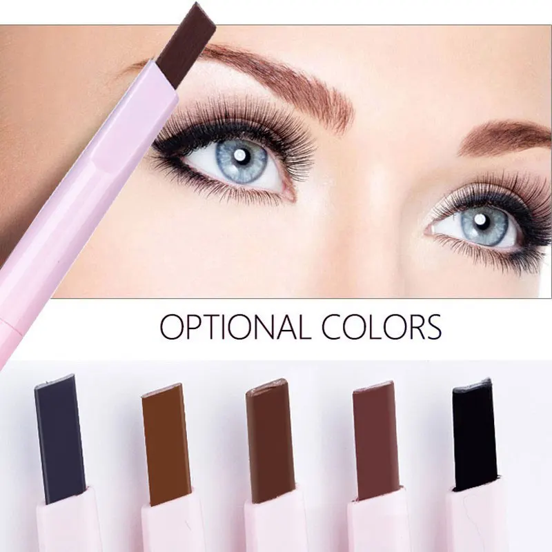 Eyebrow Pencil Durable Waterproof Long Lasting Automatic Rotation Gradient Pen Fine Sketch Non-marking Square Dye | Красота и