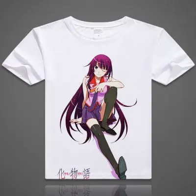5 Футболки серии Bakemonogatari Monogatari футболки с принтом аниме Senjougahara Hitagi футболки с коротким рукавом повседневные летние топы - Цвет: 5