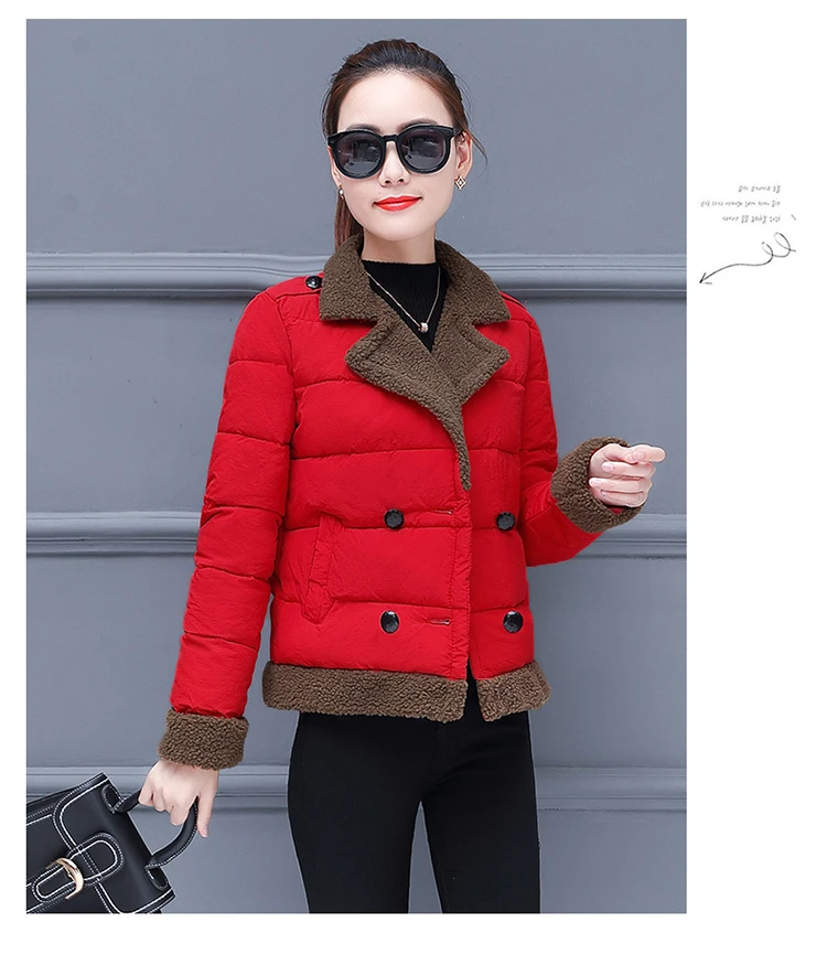 New Down cottoncoat Winter woman coats 2018 Short slim lambswool Cotton coat Korea Long sleeve Top Fashion student jacket tide