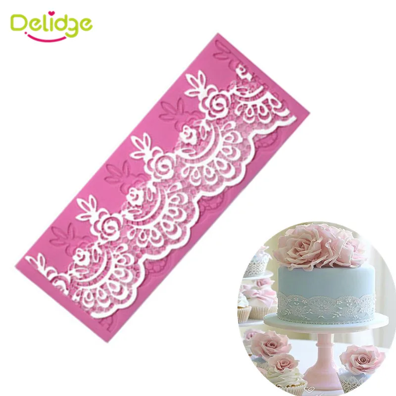 

Delidge 1 шт. форма Кружева силиконовая форма инструменты для украшения тортов Инструменты для выпечки для помадки аксессуары и свадебные инст...