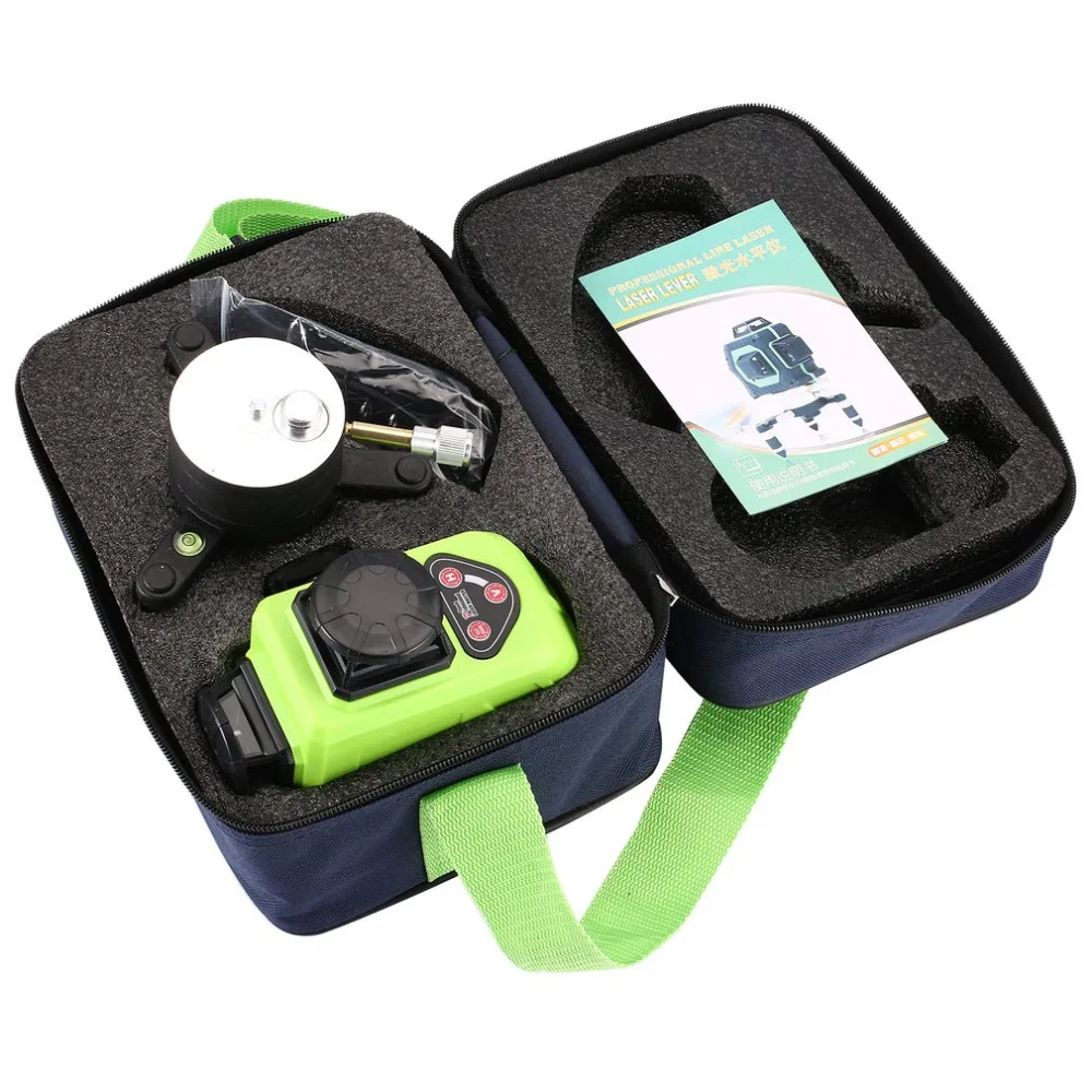 12-line green level 3D laser wall meter waterproof drop-proof dustproof automatic line high-precision | Инструменты