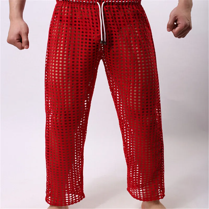 Мужские пижамные штаны мужские сетчатые дышащие Модные пикантные для сна