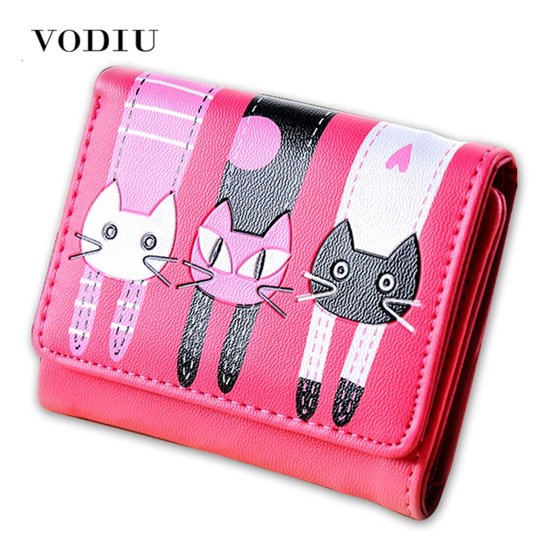 Женский мини кошелек Cuzdan тонкий клатч с кошкой в Корейском стиле 2017|mini wallet|designer