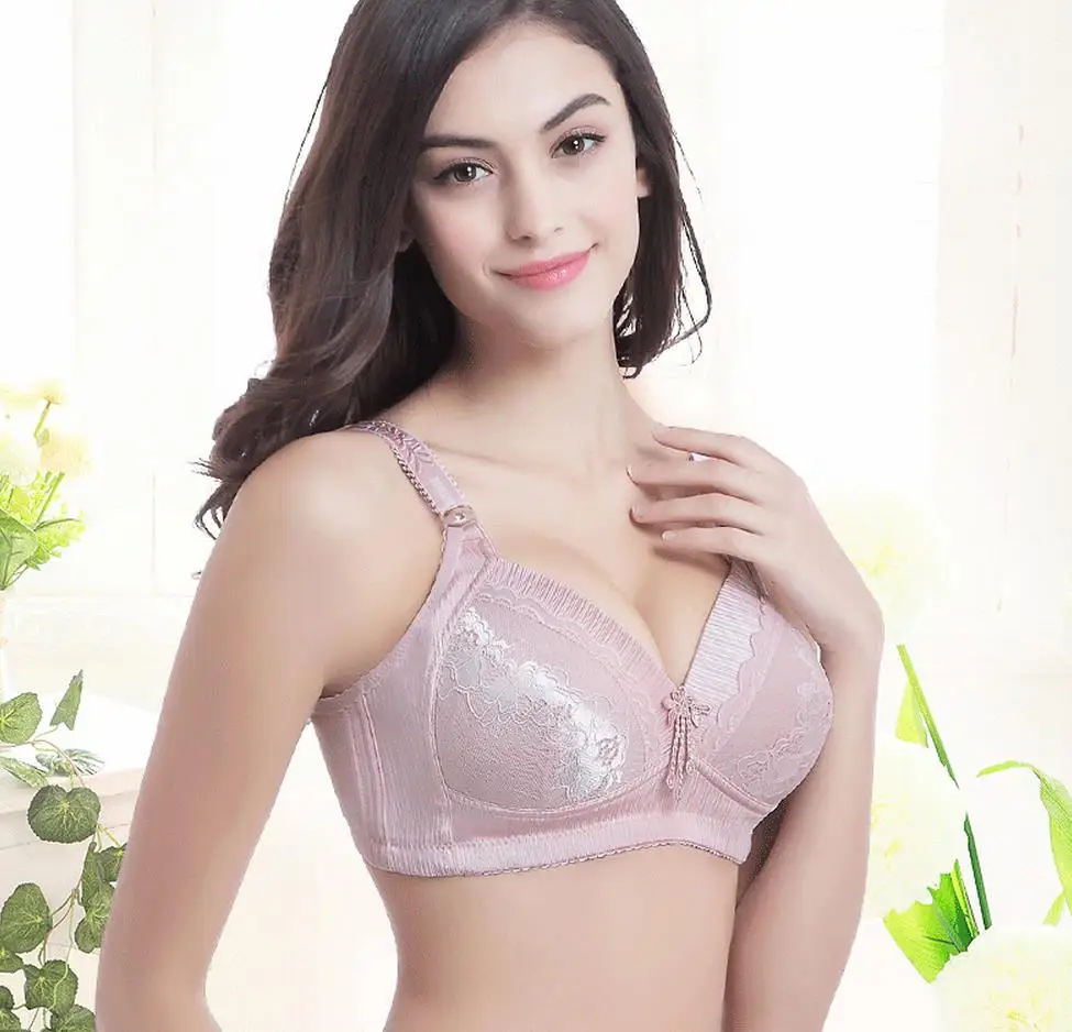 Хлопковый мягкий бюстгальтер с косточками для кормящих матерей