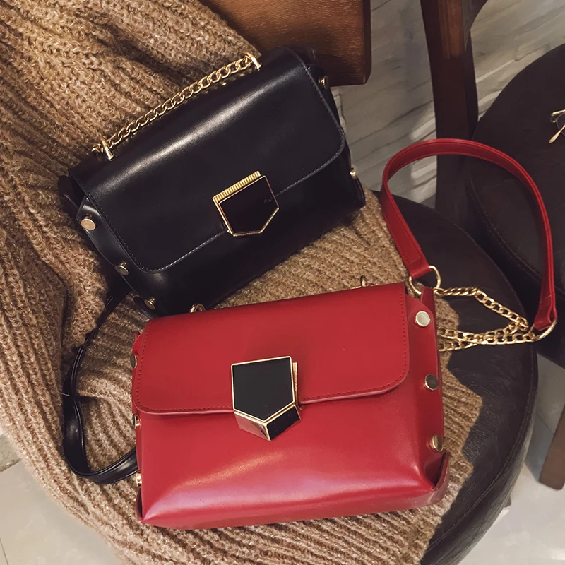Сумка знаменитости мода стиль сумки женский цепь сумка заклепки Crossbody