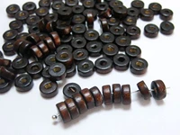 500 brown colour 8x3mm column wood beadswooden heishi beads