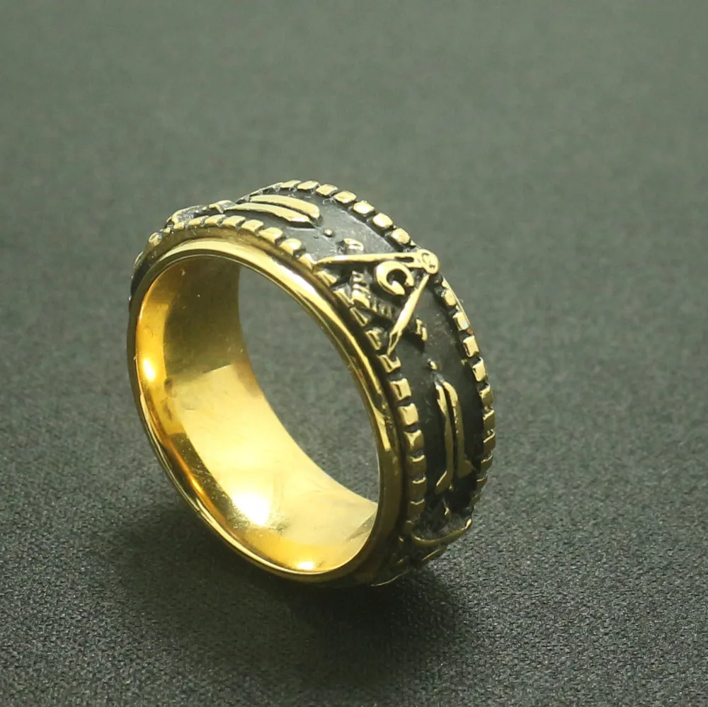 Новейшее мужское кольцо масонов из нержавеющей стали 316L|freemason ring|316l stainless steelring ring