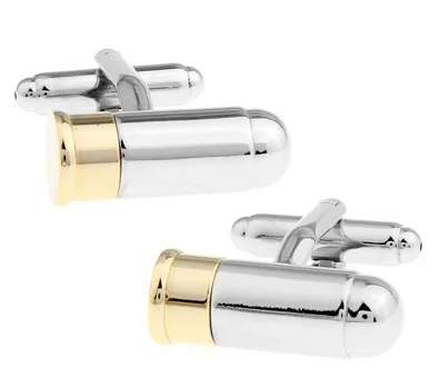 Men Gift Bullet Cuff Links Wholesale&ampretail Gold-color Copper Material Novelty Can Be Opened Army Design | Украшения и