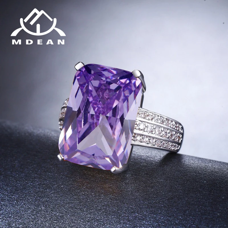 MDEAN белое золото цвет свадебные кольца для женщин обручение кольцо AAA циркон