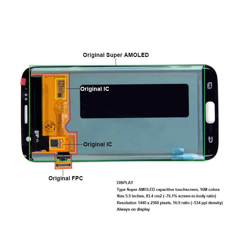 Оригинальный 5 ''Super AMOLED с рамкой для samsung Galaxy S7 edge G935V G935P G935A G935T ЖК дисплей