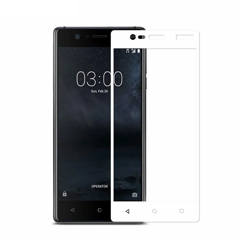 

Front Tempered Glass For Nokia 3 Screen Protector for Nokia 3 Full Cover for Nokia 3 TA-1020 TA-1032 3D Curved Edge Film Guard