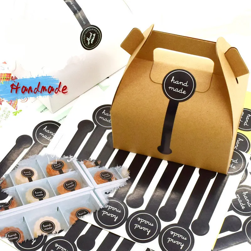 

200pcs/set Black Hand Made Labels Packaging Sticker Handmade Seal Sticker Gifts Boxes Seal Label Stickers