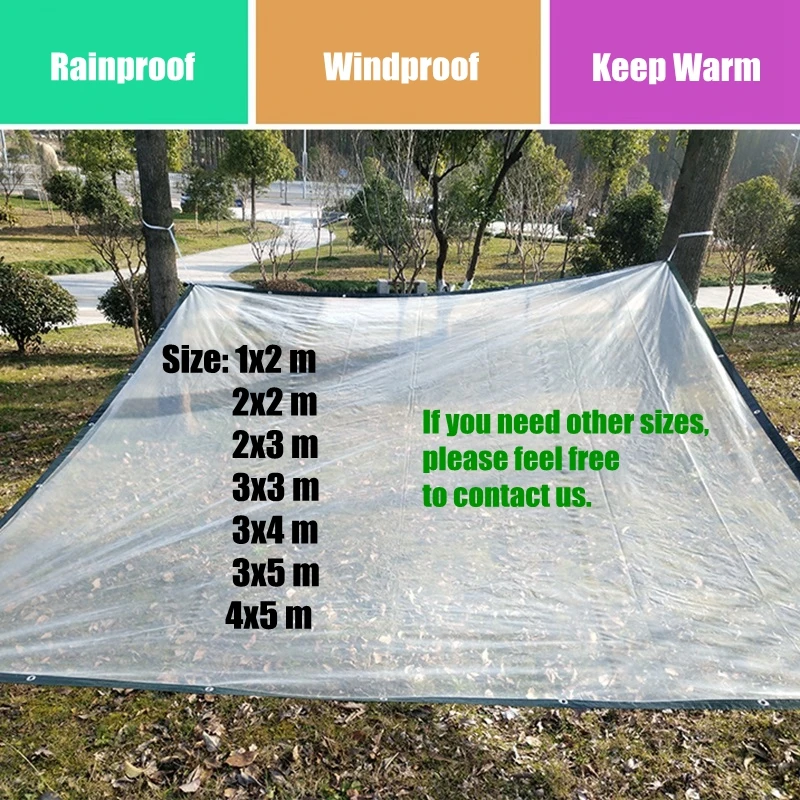 0.12mm Thicken Greenhouse Garden Bonsai Flower Succulent Plants Cover Film Keep Warm Canopy Awnings Waterproof Tarpaulin | Дом и сад