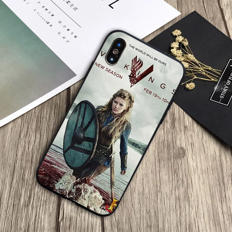 Модный чехол серии vikings 4 мягкий силиконовый черный для телефона iPhone 6 6plus 7 8plus 5 5S 5C