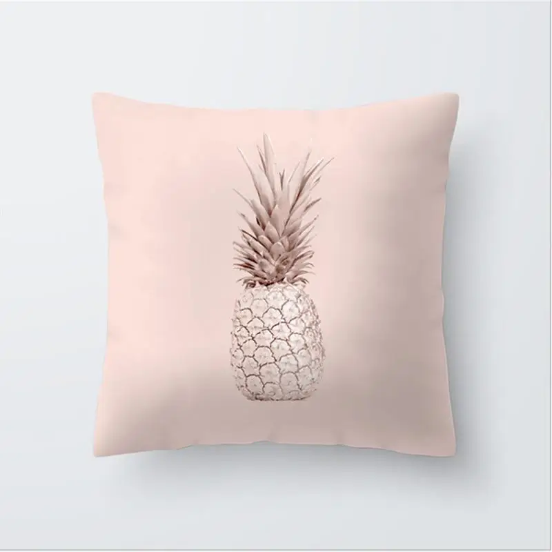 Розовый золотистый розовый чехол для подушки с золотистым рисунком