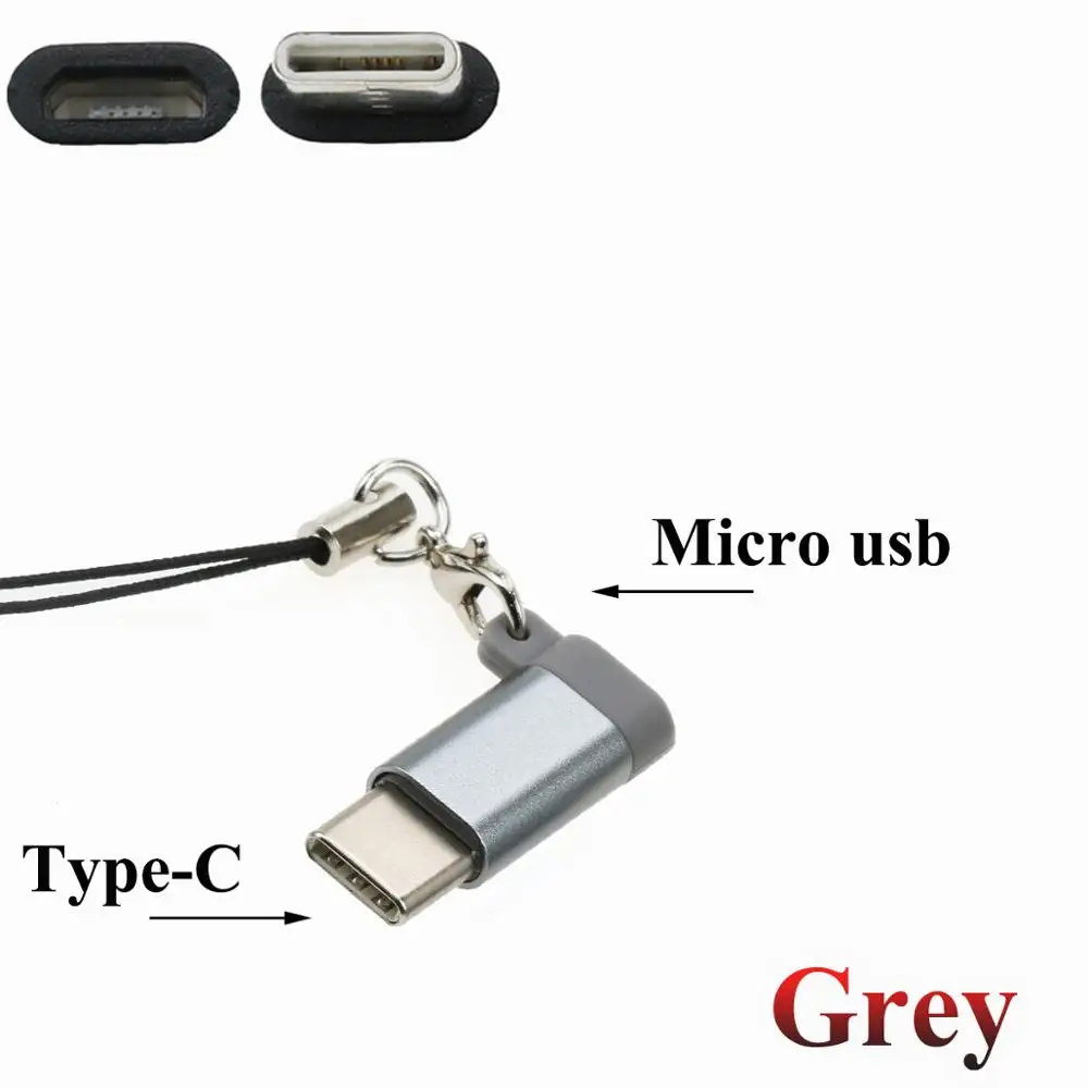 Юйси USB 3,1 type C OTG адаптер для телефона Micro USB Женский к USB C Мужской конвертер для oppo для samsung Note 8 S8 для Xiaomi Note 3 - Цвет: Grey