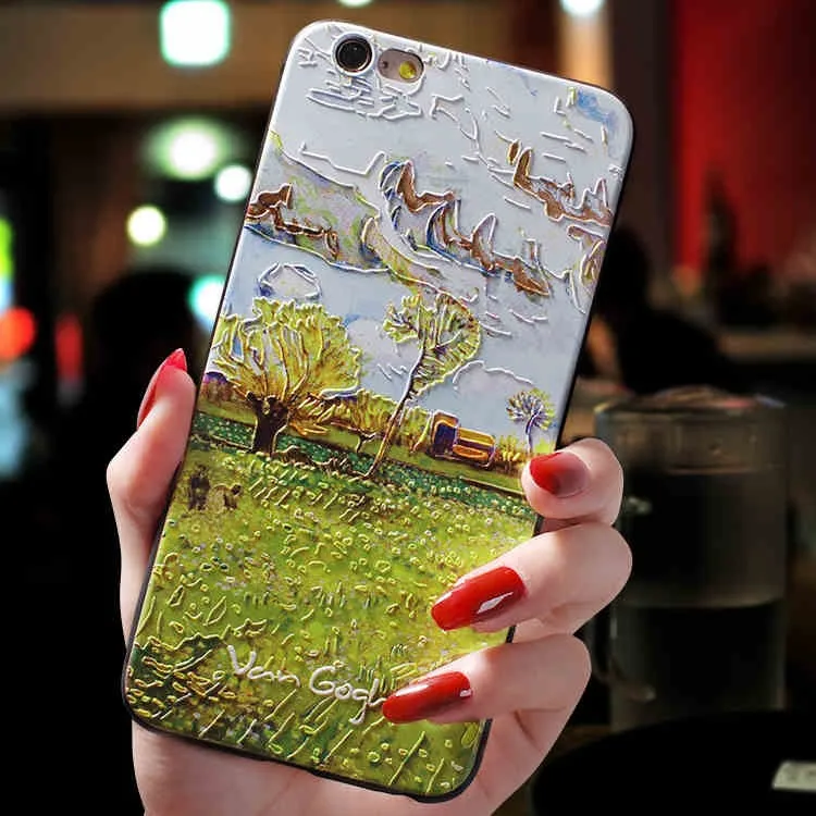 Чехол для Iphone XS MAX X XR с рельефным рисунком подсолнуха и растительного поля Ван