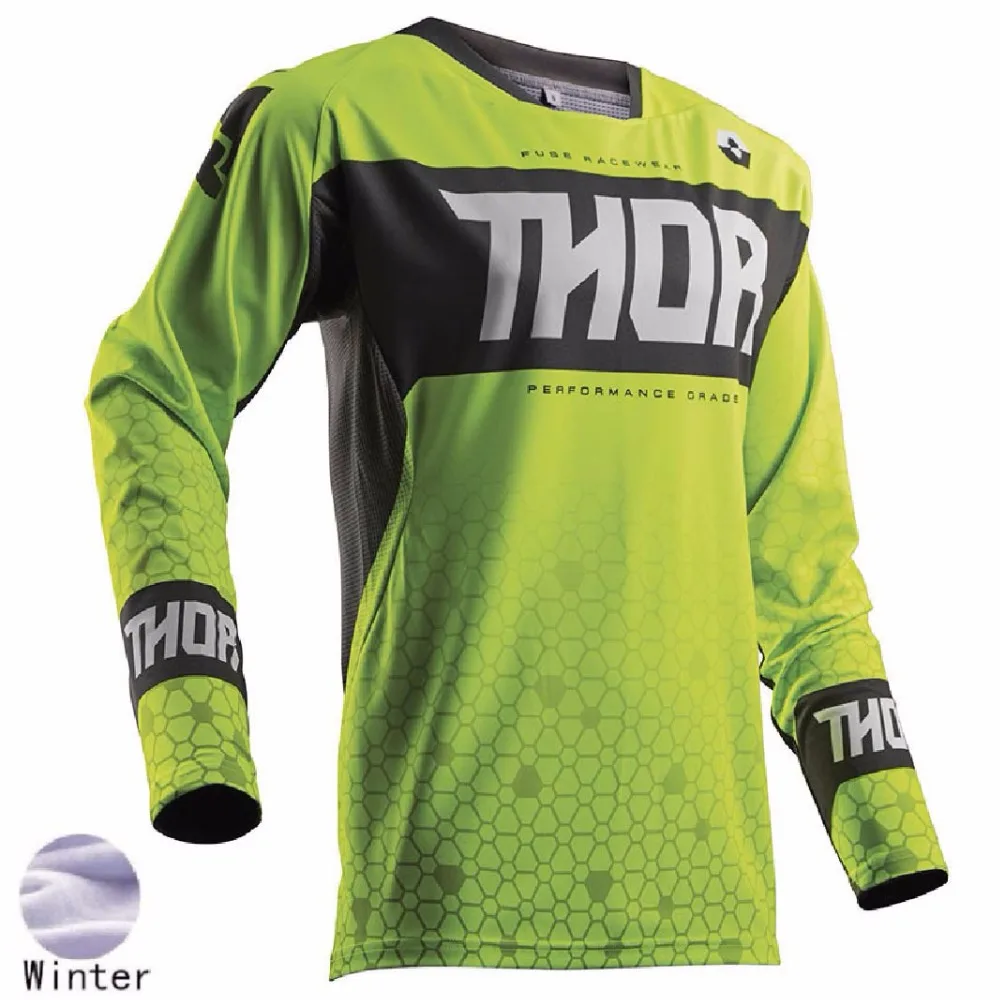 Зимние Термальность Fleece Moto Smot Джерси Downhill Мотокросс Мотоцикл Горный велосипед MX