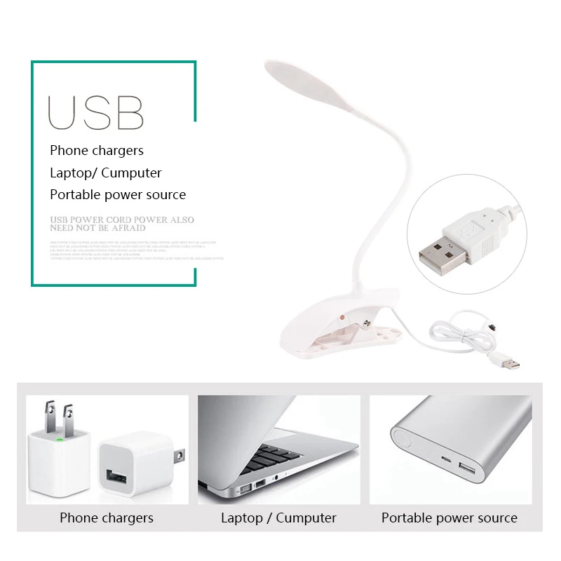USB Led Table Lamp Reading Book Light LED Desk Clip Study for Children Bureaulamp Lampara De Mesa Luminaria | Лампы и освещение