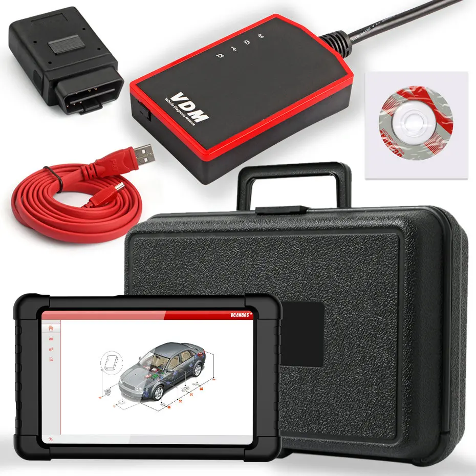 UCANDAS VDM полная система профессиональный автоматический сканер OBDII ECU ABS SAS Airbag OBD2