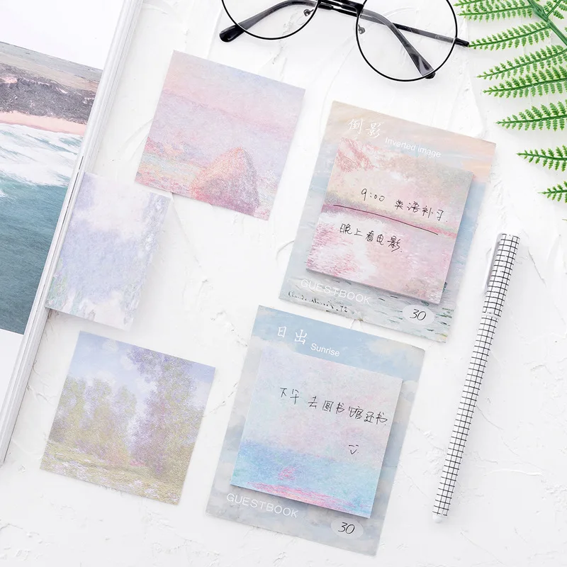 Картина Маслом Отмечает Индекс Флаг Sticky Notes Бумажные Наклейки Блокнот Закладка