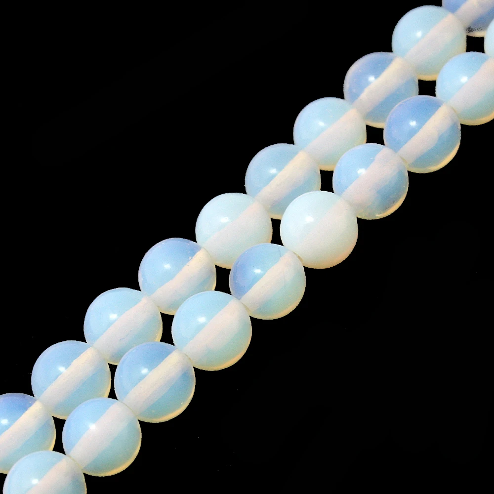 Гладкий белый опал из синтетического камня кварц бусины 4-10 мм Размер 15 дюймов Diy