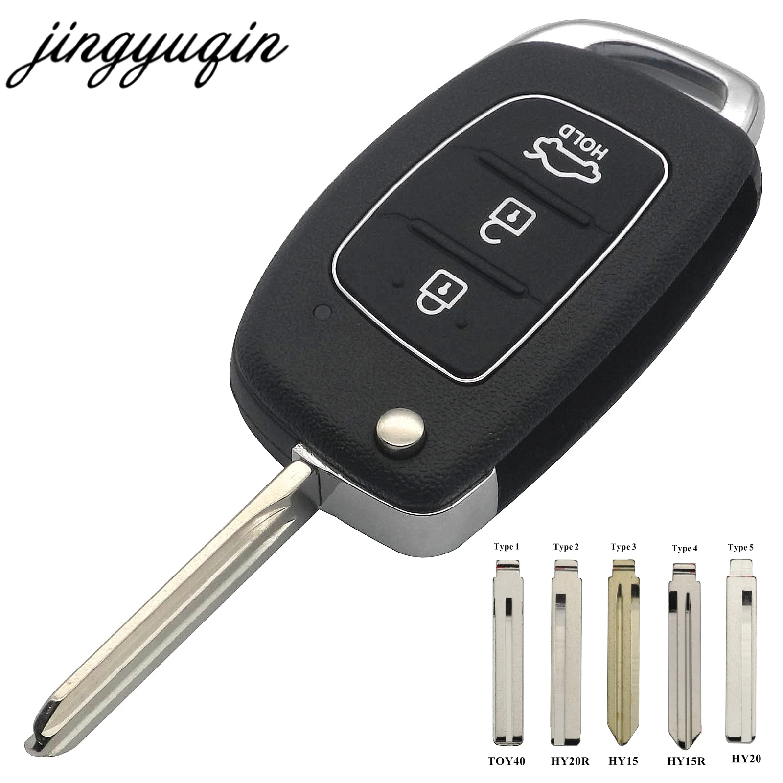 Jingyuqin HY15/HY20/TOY40 откидная оболочка ключа дистанционного управления Fob для hyundai Solaris