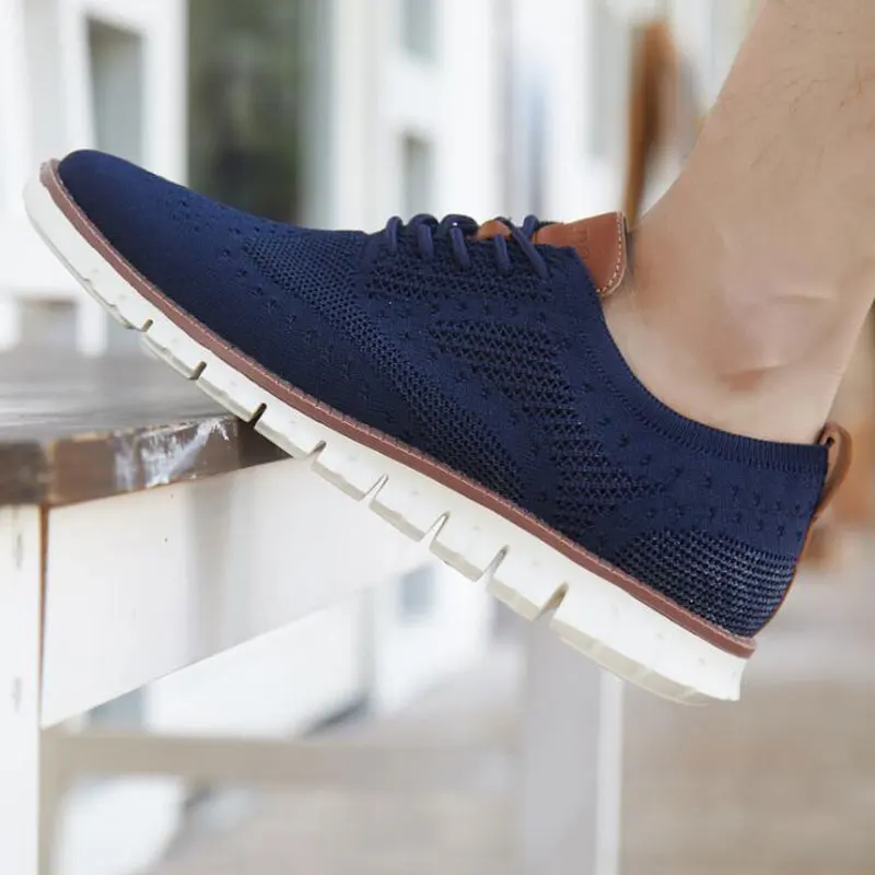 2019 New Bullock Men's Sneakers Ultra-Light Lace-Up Hollow Breathable Casual Shoes Knitted Mesh Large Size 38-46 Man Footwear | Обувь