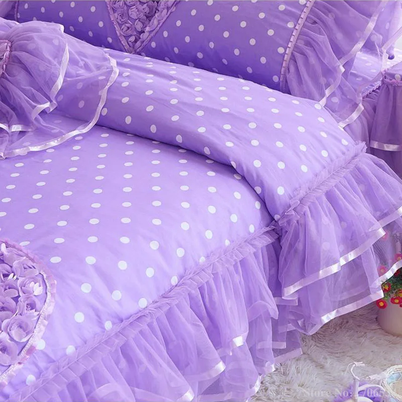 Сладкая принцесса шелк Кружево оборками пододеяльник покрывало кровать юбка