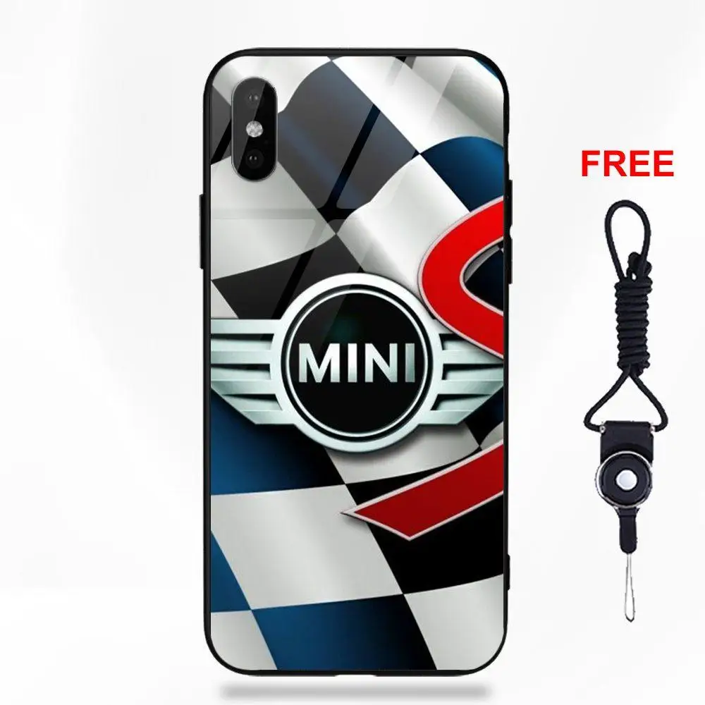 as picture Автомобиль Mini Cooper Jcw распродажа Мягкий ТПУ чехол+ закаленное Стекло чехол для телефона для Apple iPhone 5 5C 5S SE 6 6 S 7 8 Plus X XS Max XR - Цвет: as picture