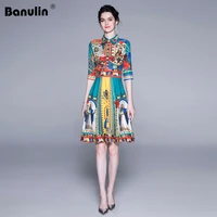banulin 2019 new summer runway mini dress womens fashion half sleeve rose flower madonna print casual party short dress