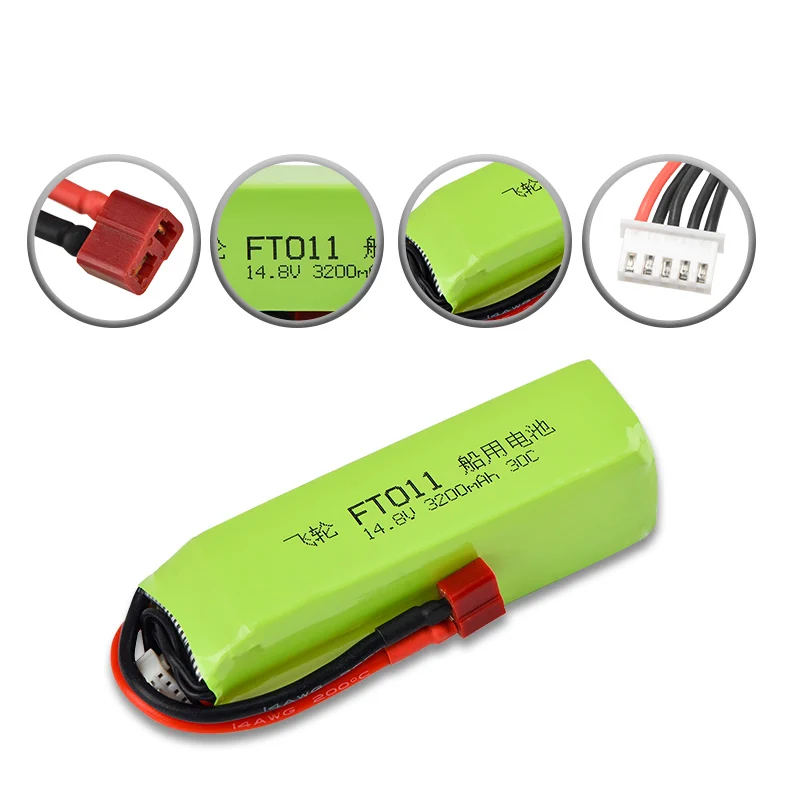 2018 хорошее качество ZDF Lipo 4S 14 8 V 3200mah 30C RC лодка FT010 FT011 батарея с Т-образным разъемом