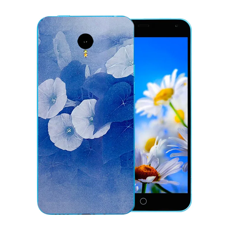 5.5 Inch for Meizu M1 Note Phone Cases Silicon Soft TPU NOTE Meilan 1 Blossom Pattern Matte Protect Back Cover |
