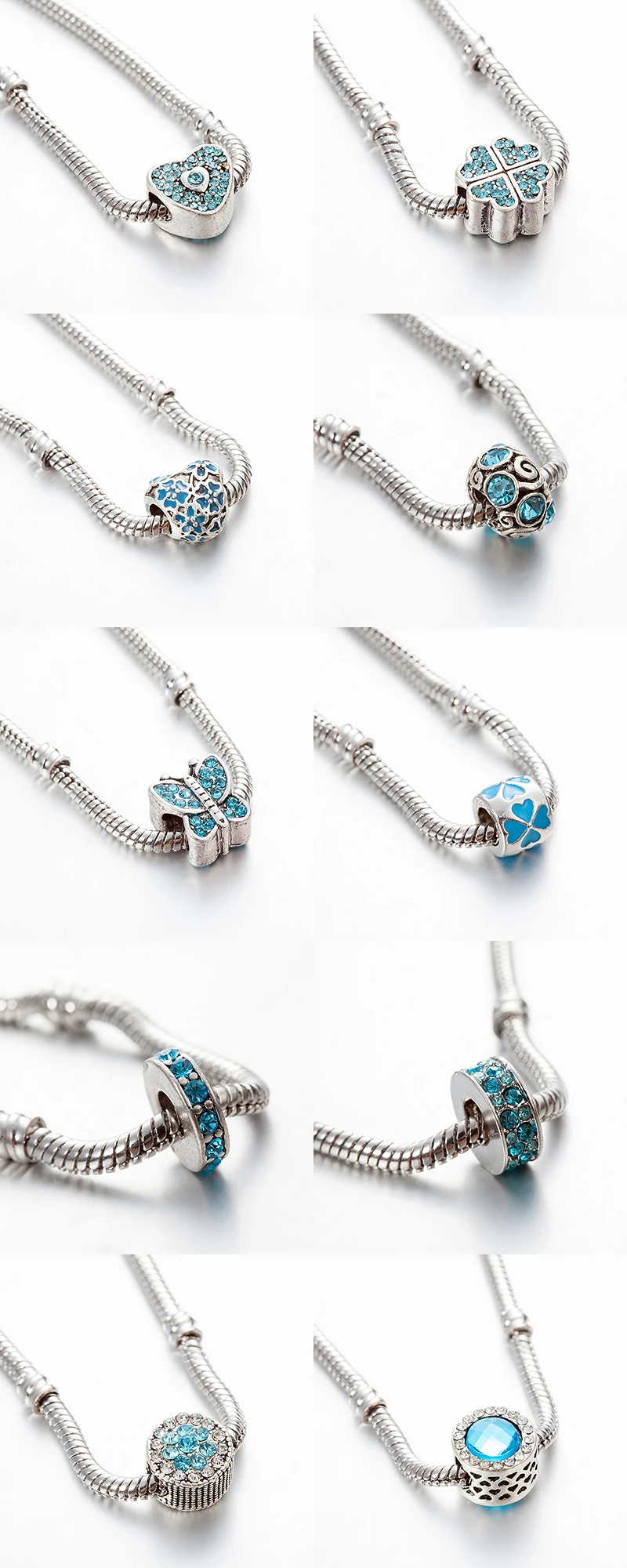 Модные бусины в форме сердца 25 шт./лот подвеска из муранского стекла синем стиле