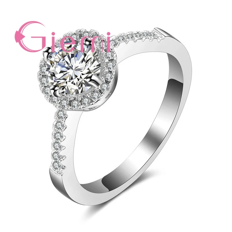 Кольцо с кристаллом кубического циркония в форме круга с текстурой для женщин, для свадебного предложения или ювелирных украшений на вечеринку.