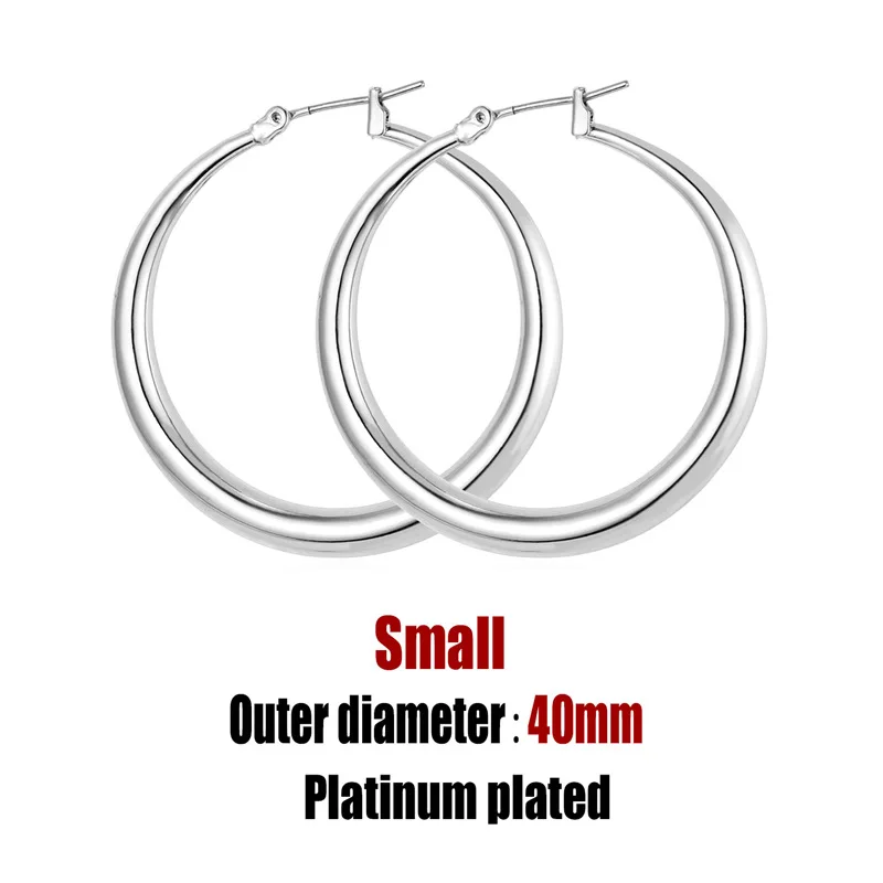 platinum plated S Collare модный браслет большие круглые серьги для Для женщин подарок золото/серебро Цвет оптом, крупноразмерные блестящие серьги Модные украшения E519 - Окраска металла: platinum plated S